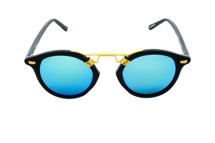 KREWE du optic St. Louis Mirrored Sunglasses in Matte Black